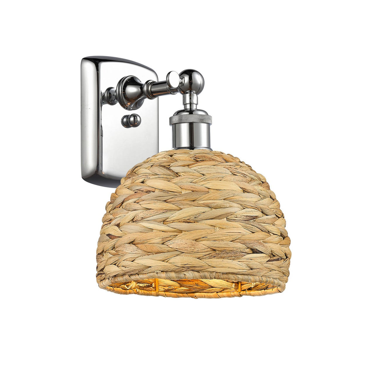Ballston One Light Wall Sconce in Polished Chrome (405|516-1W-PC-RBD-8-NAT)